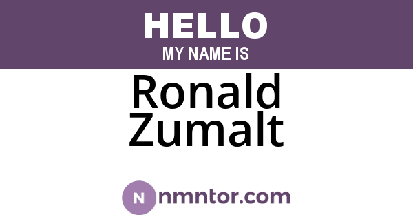 Ronald Zumalt