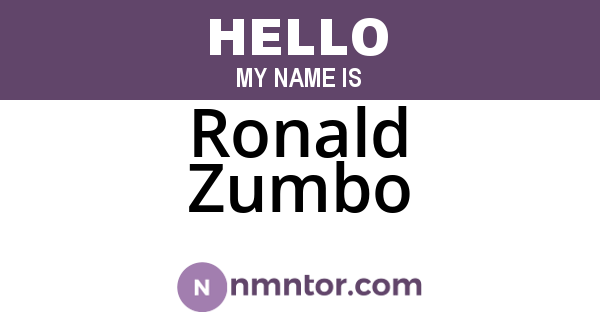 Ronald Zumbo