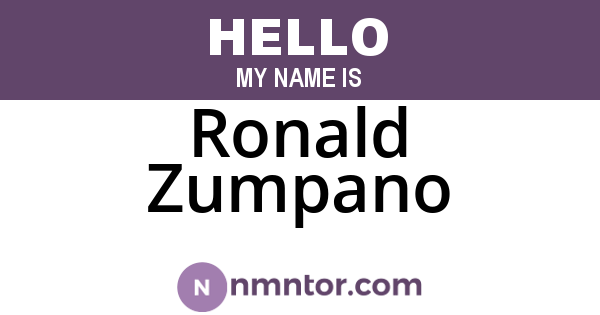 Ronald Zumpano