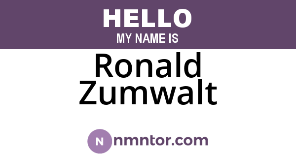 Ronald Zumwalt