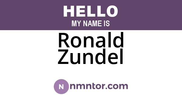 Ronald Zundel