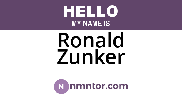 Ronald Zunker