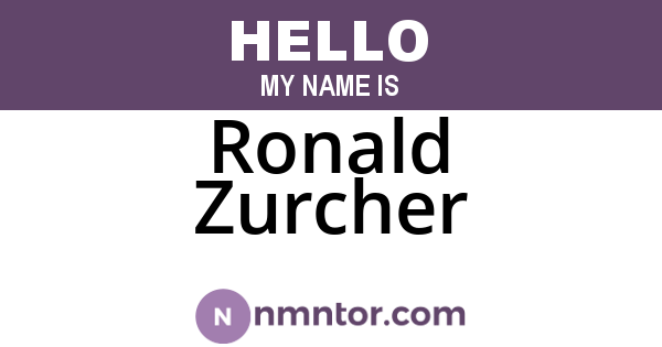 Ronald Zurcher