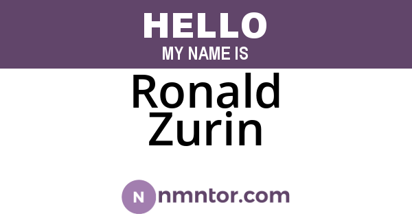Ronald Zurin