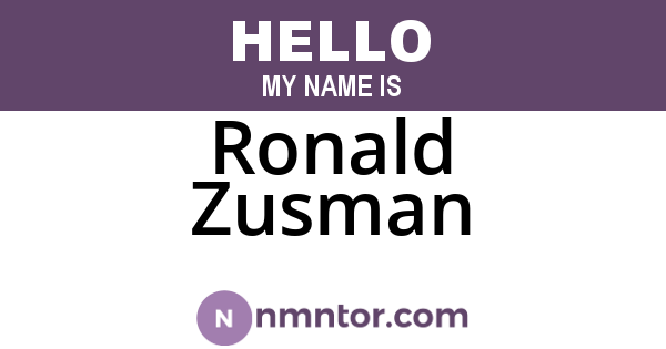 Ronald Zusman