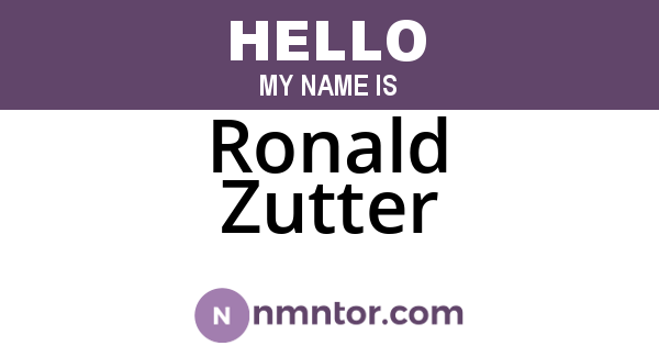 Ronald Zutter