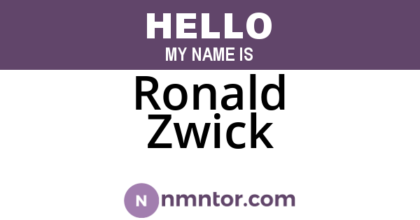 Ronald Zwick