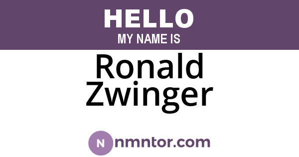 Ronald Zwinger