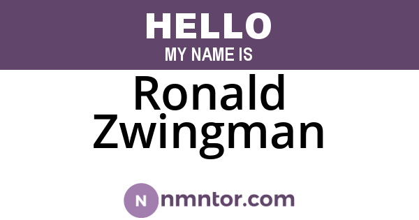 Ronald Zwingman