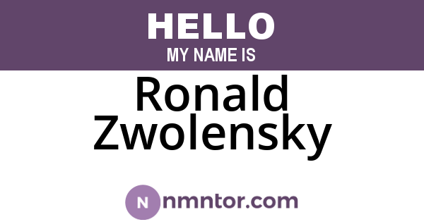 Ronald Zwolensky