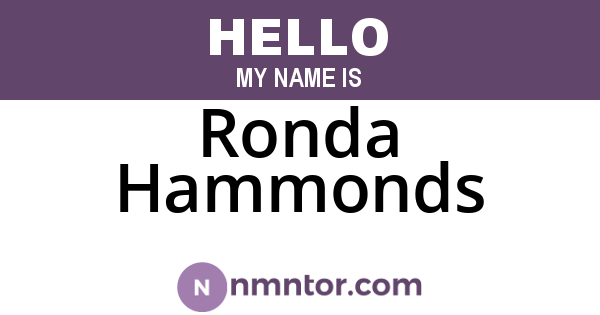 Ronda Hammonds