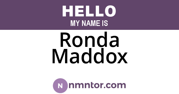 Ronda Maddox