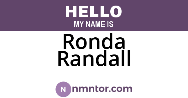 Ronda Randall