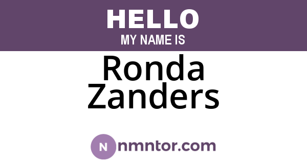 Ronda Zanders