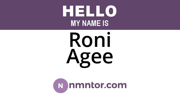 Roni Agee