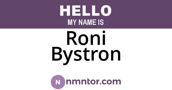 Roni Bystron