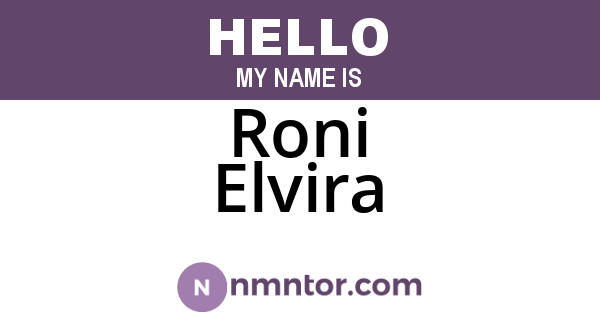 Roni Elvira