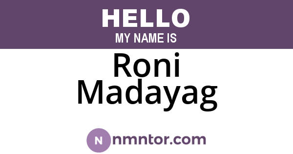 Roni Madayag