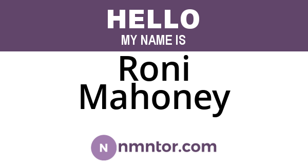 Roni Mahoney