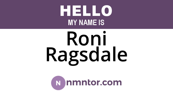 Roni Ragsdale
