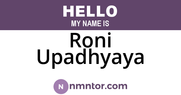Roni Upadhyaya