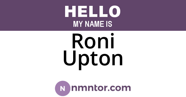 Roni Upton