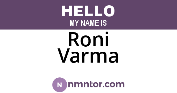 Roni Varma
