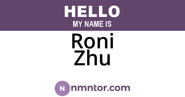 Roni Zhu