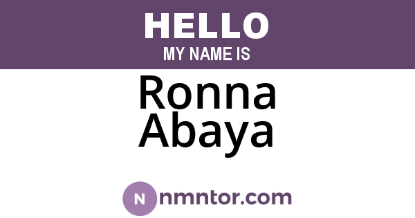 Ronna Abaya