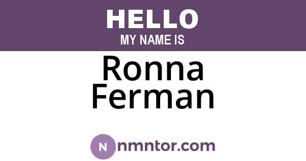 Ronna Ferman