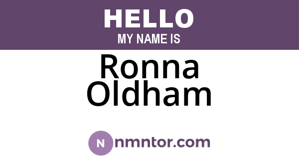 Ronna Oldham