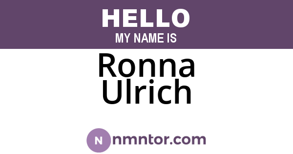 Ronna Ulrich