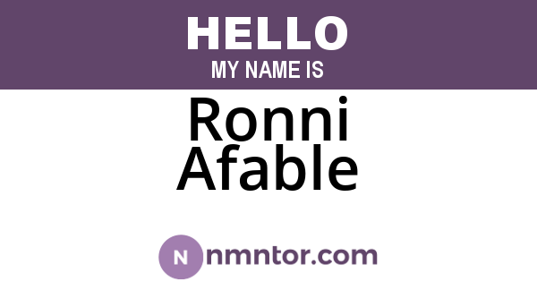 Ronni Afable