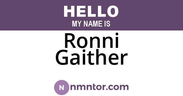 Ronni Gaither