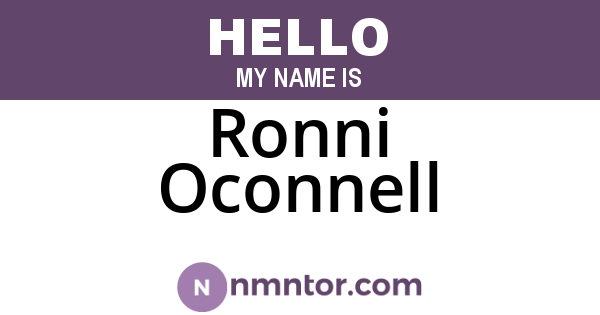Ronni Oconnell