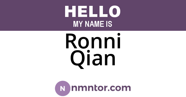 Ronni Qian