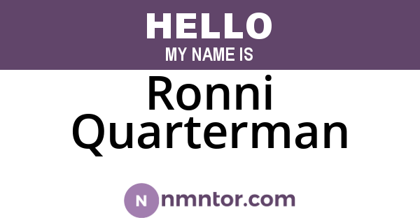 Ronni Quarterman