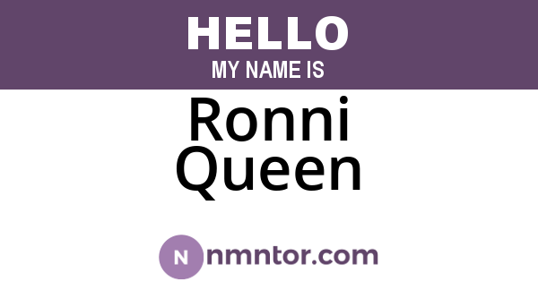 Ronni Queen