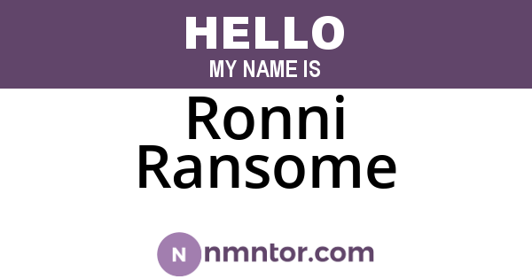 Ronni Ransome