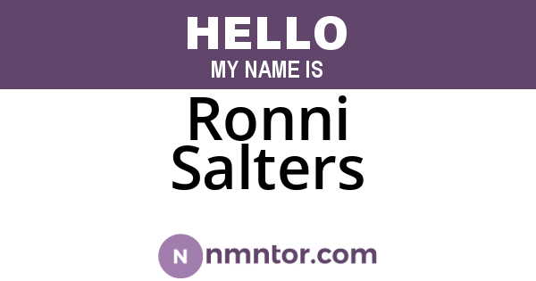 Ronni Salters