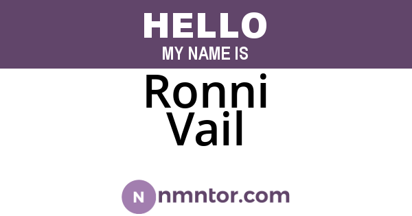 Ronni Vail