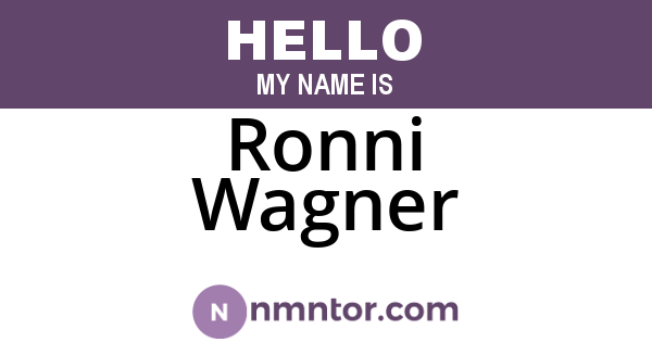 Ronni Wagner