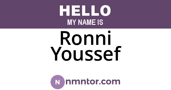 Ronni Youssef
