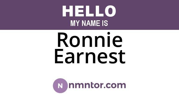Ronnie Earnest