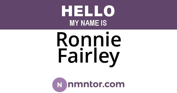 Ronnie Fairley