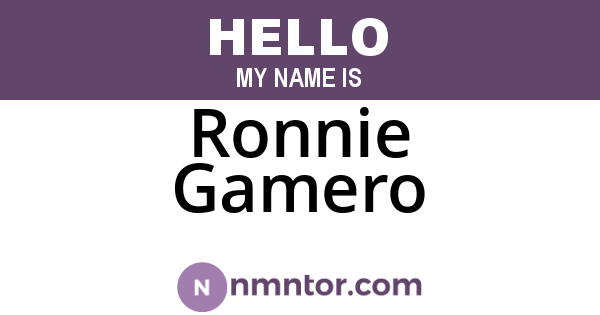 Ronnie Gamero