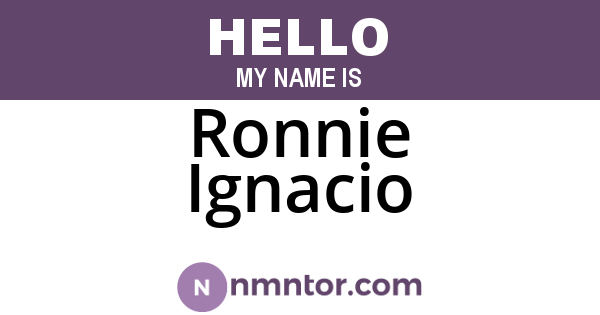 Ronnie Ignacio
