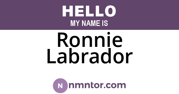 Ronnie Labrador