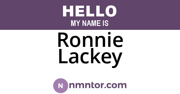 Ronnie Lackey