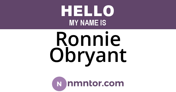 Ronnie Obryant